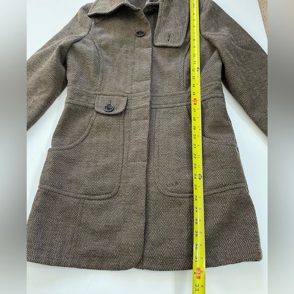 Lole Tweed Brown Herringbone Jacket Size Medium 8-10 - Picture 11 of 14